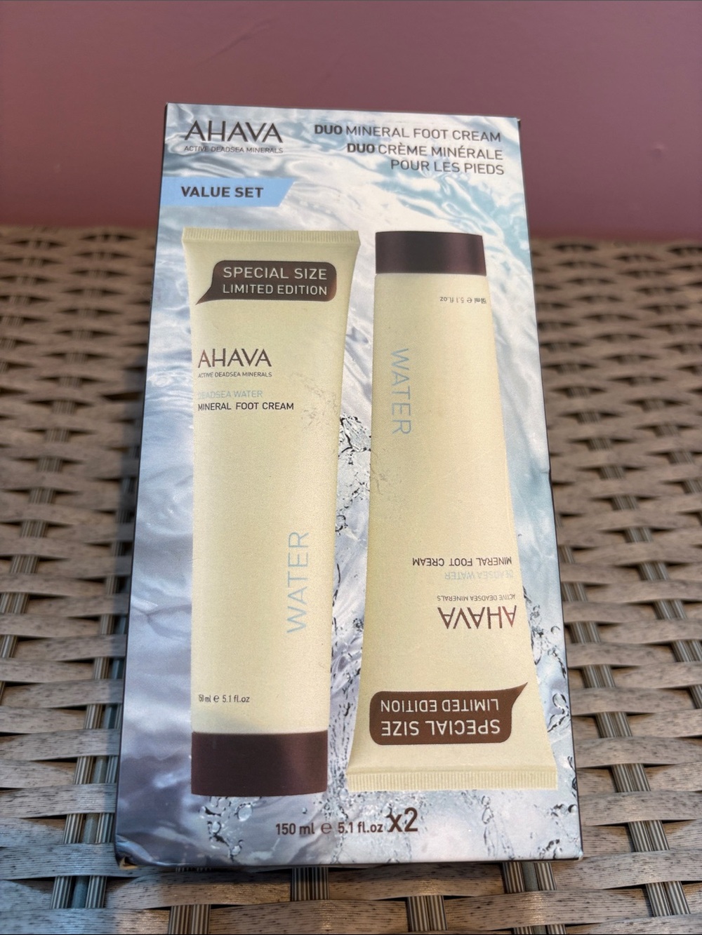 AHAVA Water Mineral Foot Cream Duo Sealed Tubes